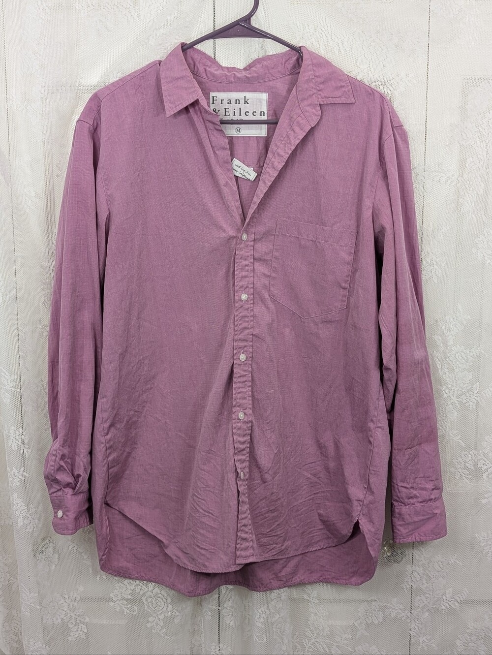 Frank & Eileen: Joedy Long-Sleeve Button-Down Shirt - Pink - Size Medium